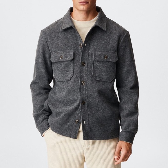 MANGO Textured Overshirt - Picture 3 of 8